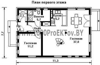 Проект дома из блоков 1463
