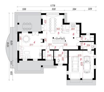 Проект дома из блоков 1584