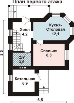 Проект дома из блоков 10-2226