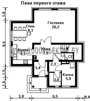 Проект дома из блоков 1154