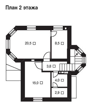 Проект дома из блоков 1542