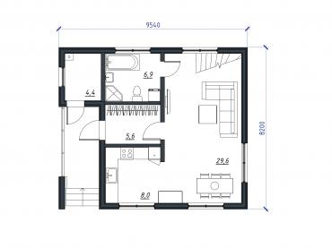 Проект каркасного дома 2-50-1