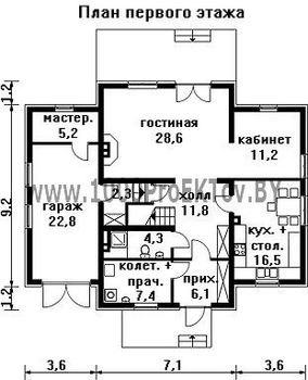 Проект дома из блоков 1335