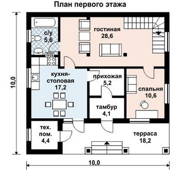 Проект дома из блоков 10-2059-2