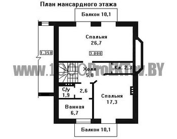 Проект дома из блоков 1496