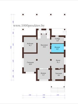 Проект дома из блоков 1-35