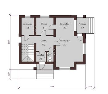 Проект дома из блоков 1184
