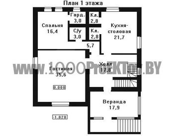 Проект дома из блоков 1494