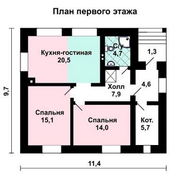 Проект дома из блоков 10-2202