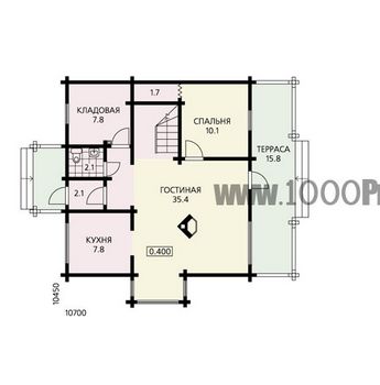 Проект деревянного дома 1054