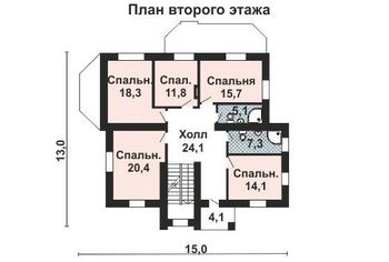 Проект дома из блоков 10-2187