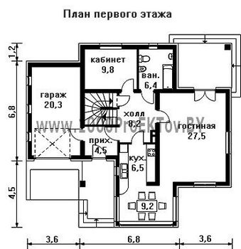 Проект дома из блоков 1358