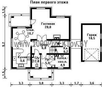 Проект дома из блоков 1484