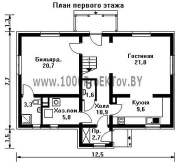 Проект дома из блоков 1255
