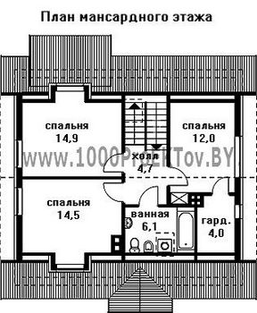 Проект дома из блоков 1476