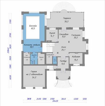 Проект дома из блоков 1625