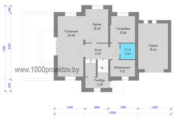 Проект дома из блоков 1-27