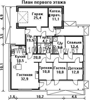 Проект дома из блоков 1203