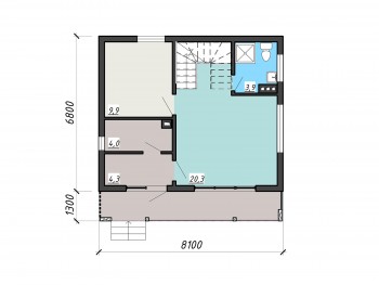 Проект каркасного дома 2-14