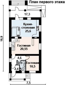 Проект дома из блоков 10-2116