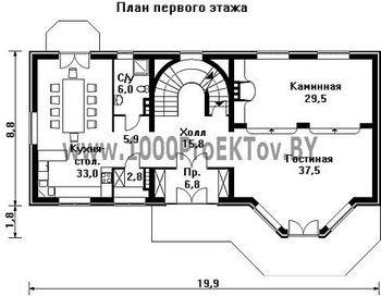 Проект дома из блоков 1163