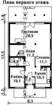 Проект дома из блоков 1485