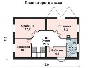 Проект дома из блоков 10-2140