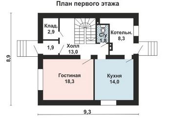 Проект дома из блоков 10-2170