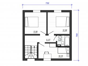 Проект каркасного дома 2-70-1