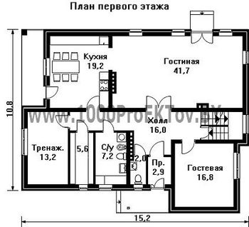 Проект дома из блоков 1268