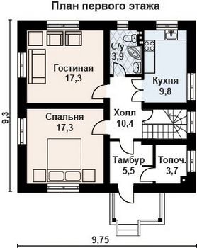 Проект дома из блоков 10-2055