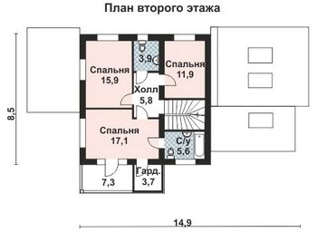 Проект дома из блоков 10-2169