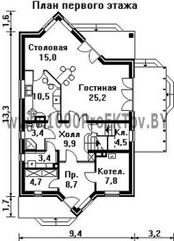 Проект дома из блоков 1451