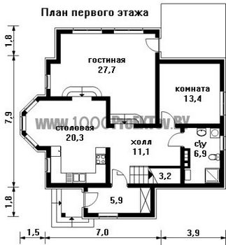 Проект дома из блоков 1529