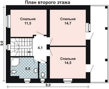 Проект дома из блоков 10-2082