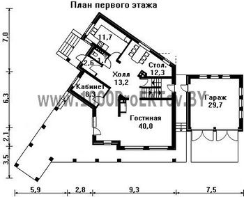 Проект дома из блоков 1171
