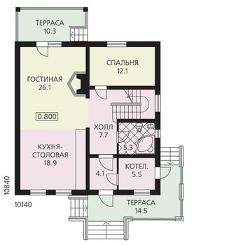Проект дома из блоков 1107