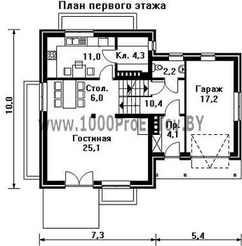Проект дома из блоков 1317