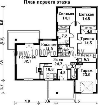 Проект дома из блоков 1264