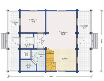 Проект деревянного дома 1024