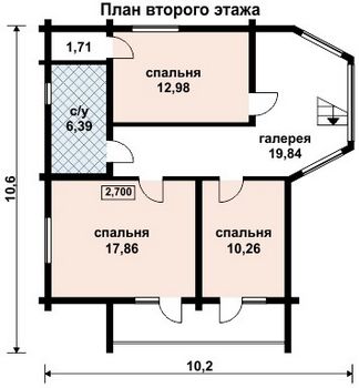 Проект деревянного дома 10-2005