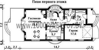 Проект дома из блоков 1274