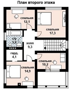 Проект дома из блоков 10-2044