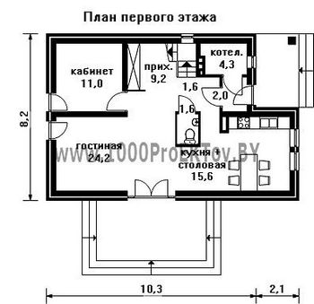 Проект дома из блоков 1337
