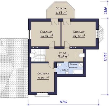 Проект дома из блоков 1545