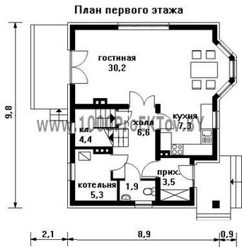 Проект дома из блоков 1165