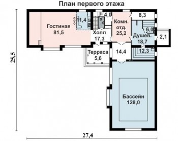Проект дома из блоков 10-2251