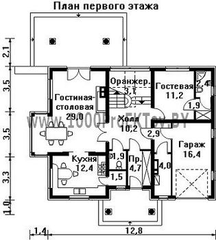 Проект дома из блоков 1214