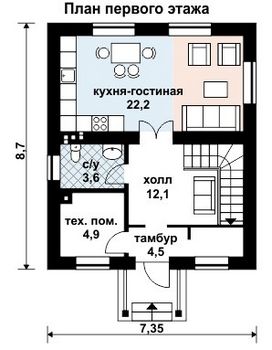 Проект дома из блоков 10-2048