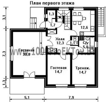 Проект дома из блоков 1297